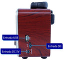 Rádio Vintage V2.0 com USB e Cartão