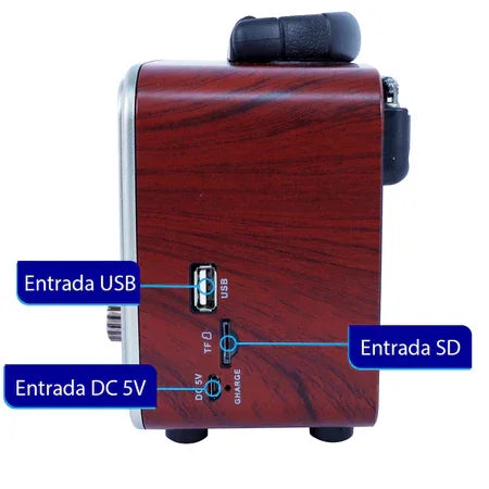 Rádio Vintage V2.0 2025/2026 Bluetooth, USB e Cartão