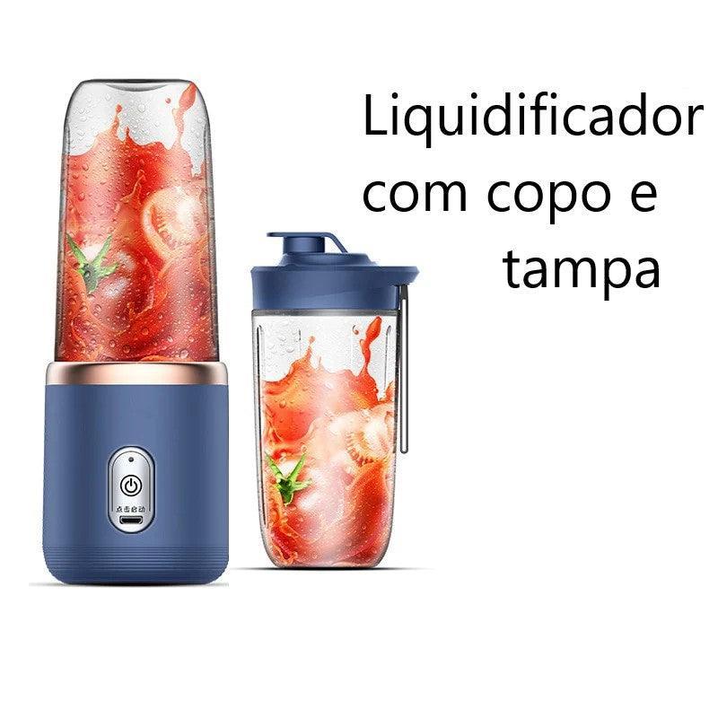 Mini Liquidificador Processador Portátil com 6 Lâminas - TUDO QUE EU SONHEI