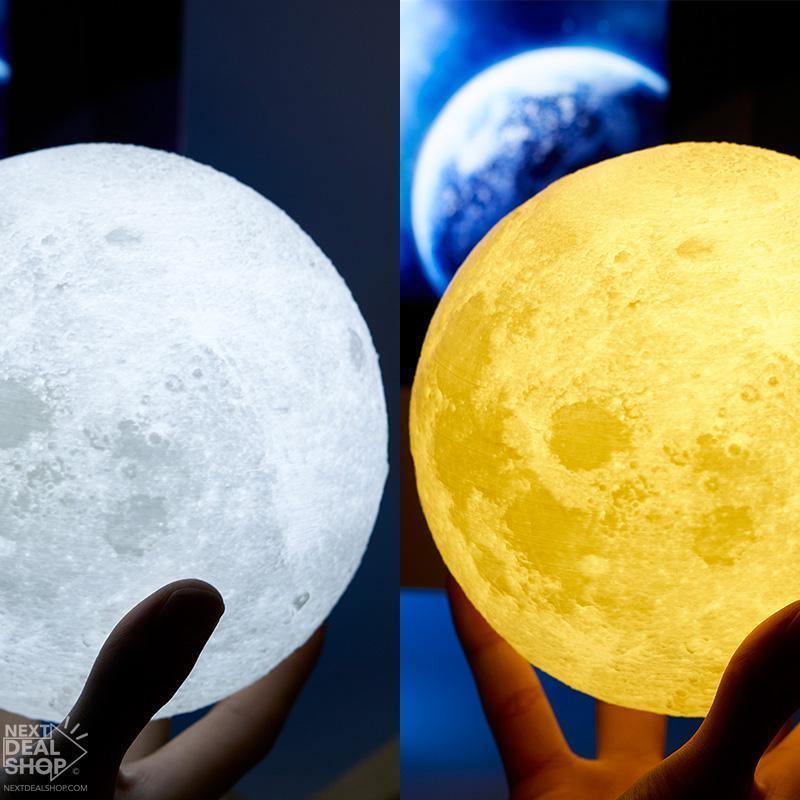 Lua Luminária 3D (com Stand em Madeira) - TUDO QUE EU SONHEI